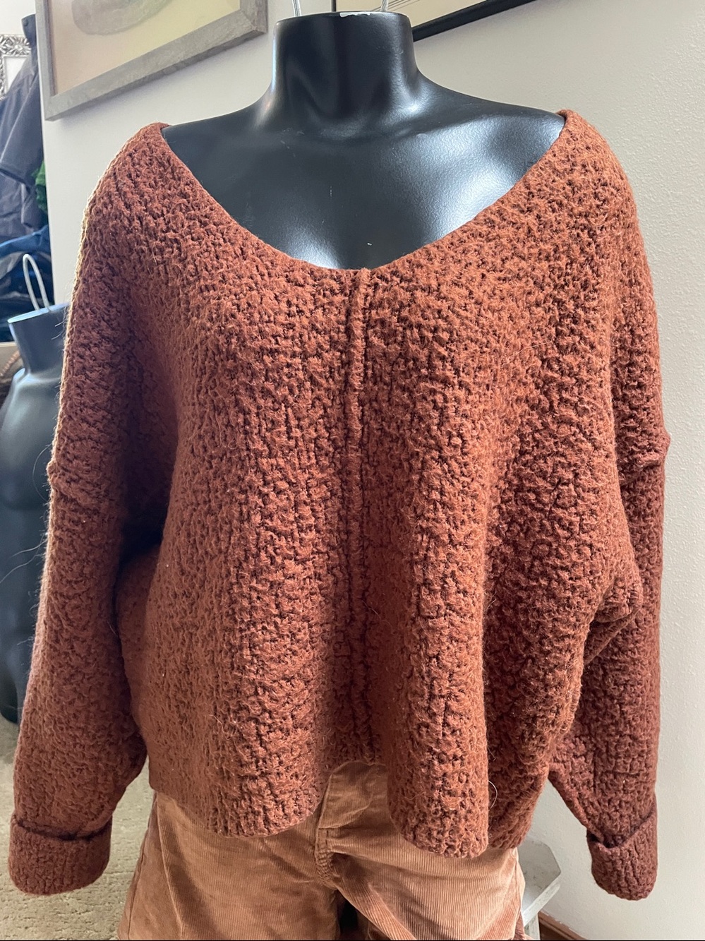 Free People Icing V-Neck Cropped Sweater